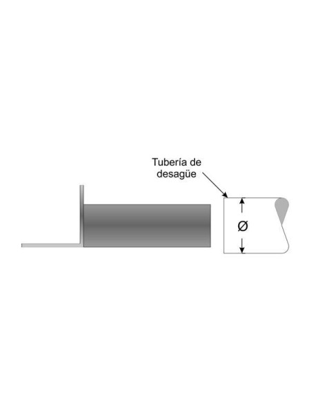 Desagüe horizontal redondo de PVC - Croquis